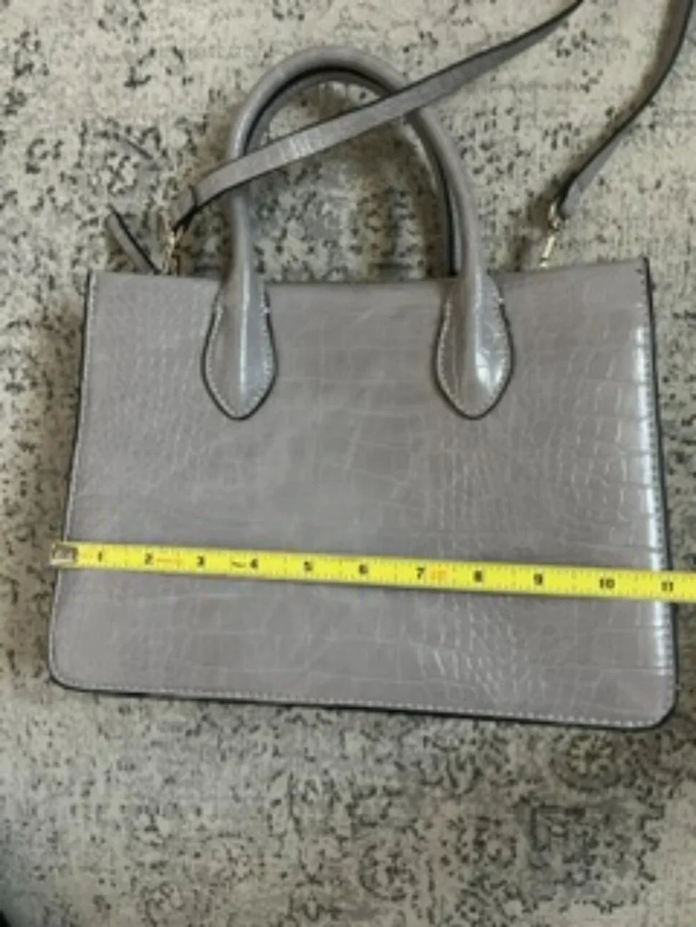 🧡3/$15 H&M Structured Faux-Leather Gray Crossbody Bag